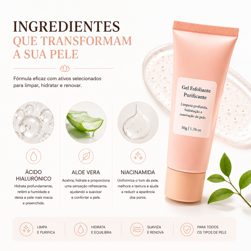Gel Esfoliante Purificante Facial 50g