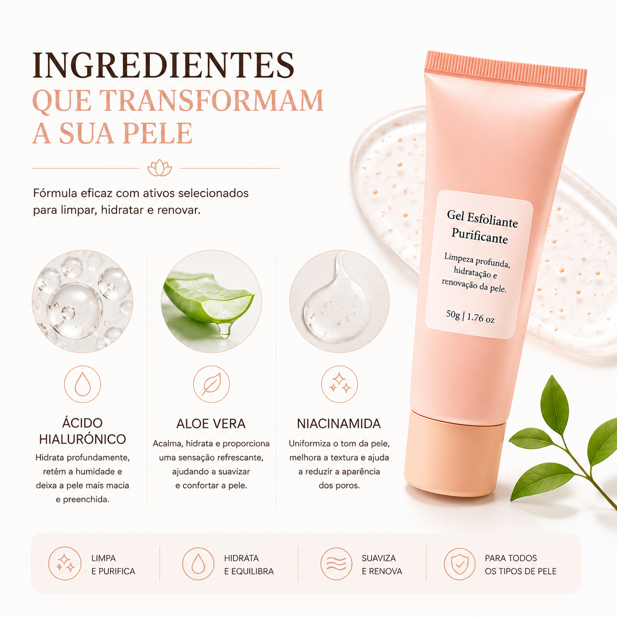 Gel Esfoliante Purificante Facial 50g