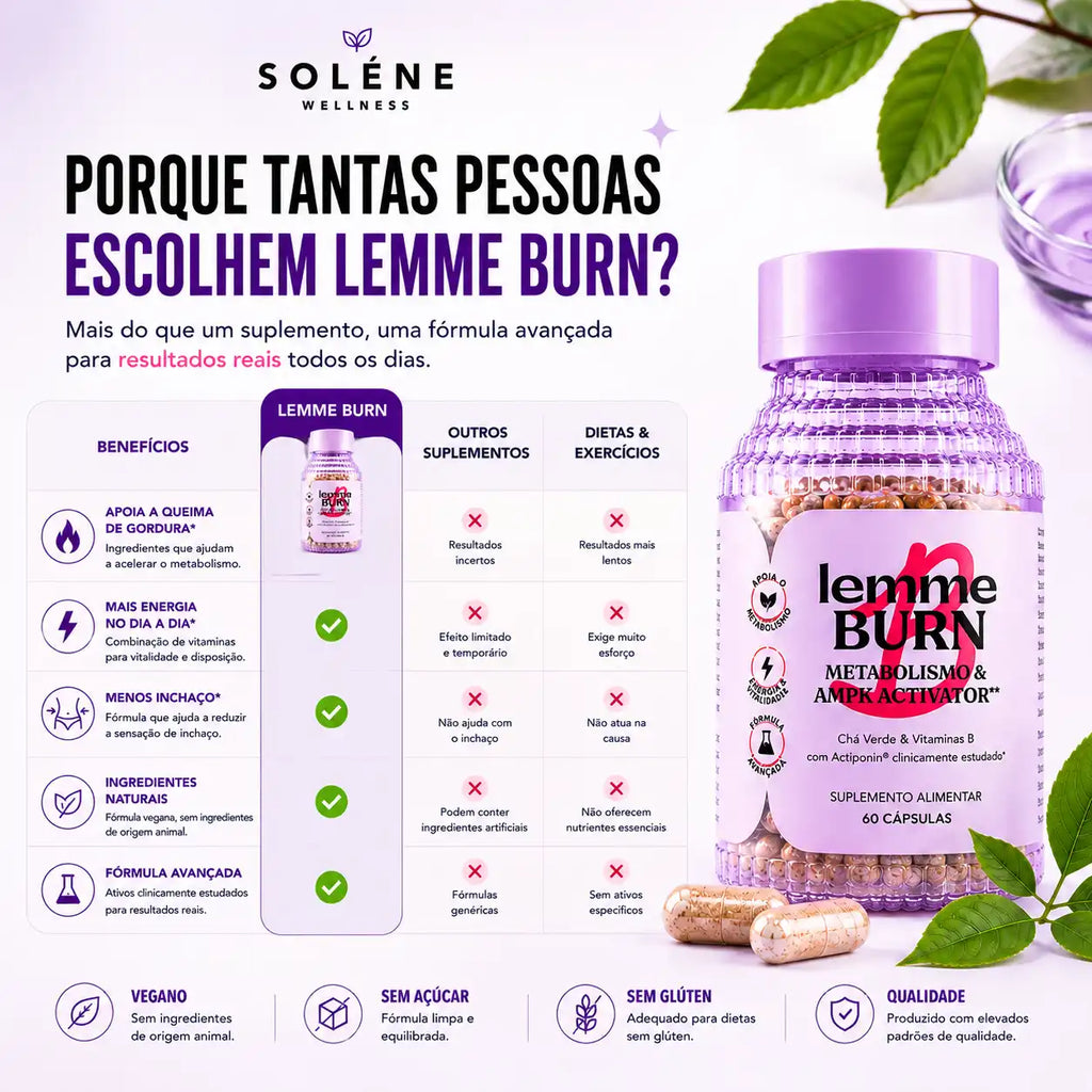 Suplemento para apoiar o metabolismo, favorecer a queima de gordura abdominal e ativar a enzima AMPK*