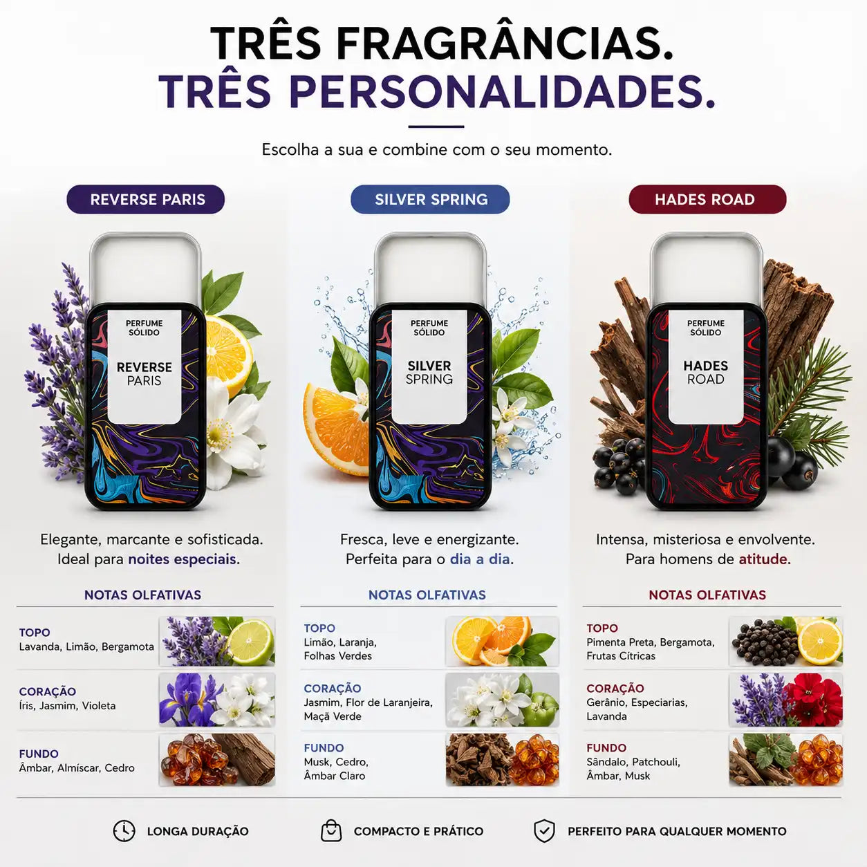 Kit Attraction – 3 Perfumes Sólidos com Feromonas
