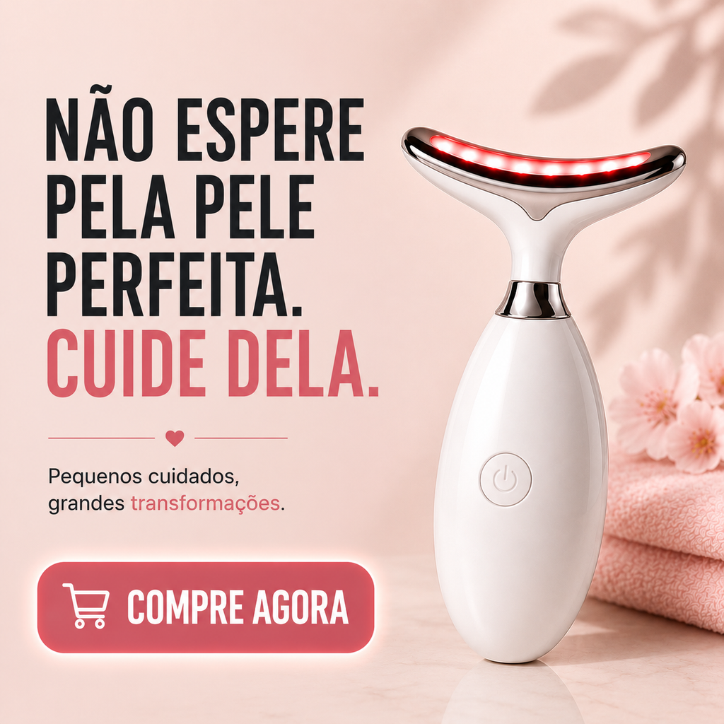 Massajador Facial LED 5 em 1 para Rosto e Pescoço™