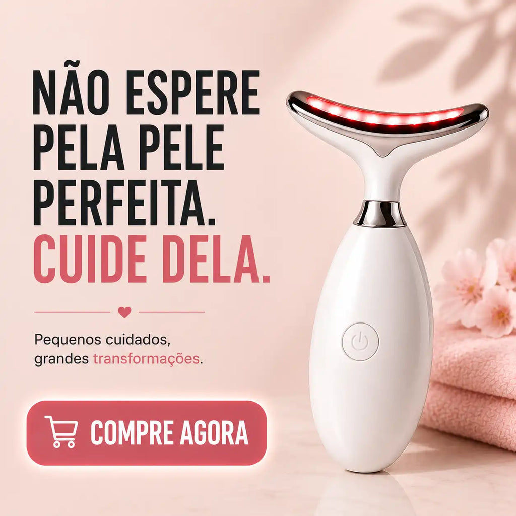 Massajador Facial LED 5 em 1 para Rosto e Pescoço™
